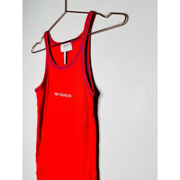 ONE TEASPOON Red One Teaspoon Logo Singlet Tank Top NWT Size Small - Picture 8 of 8